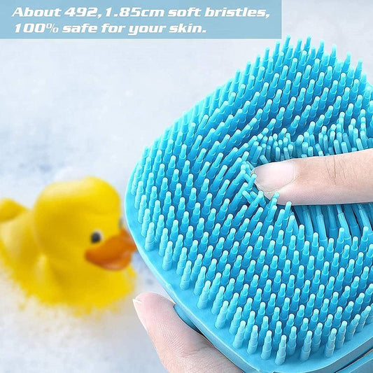 Soft Silicone Bath Scrubbing Brush with Hook – Gentle Cleaning Brush for Baby & Adults