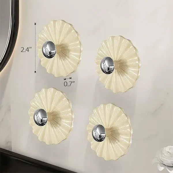 Flower Petal Design Adhesive Wall Hooks – Waterproof & No-Drill Stickers (5 Pcs Set)