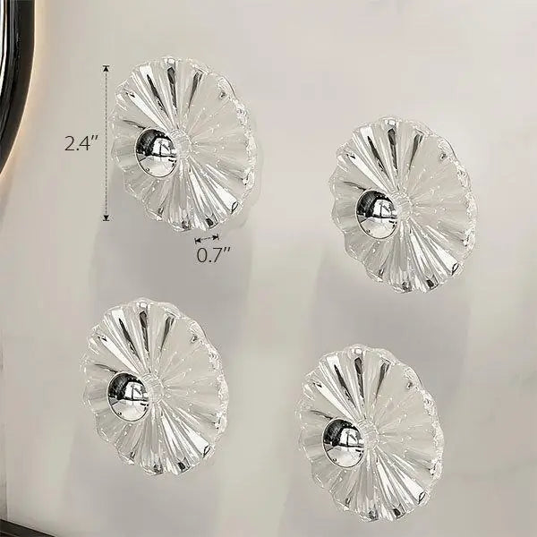 Flower Petal Design Adhesive Wall Hooks – Waterproof & No-Drill Stickers (5 Pcs Set)
