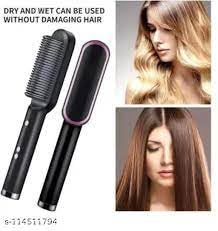 Electric Hair Straightener Brush with 5 Temperature Settings – Fast Heating Styler for Women & Men