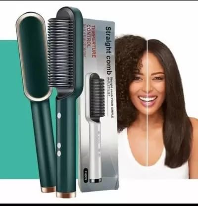 Electric Hair Straightener Brush with 5 Temperature Settings – Fast Heating Styler for Women & Men