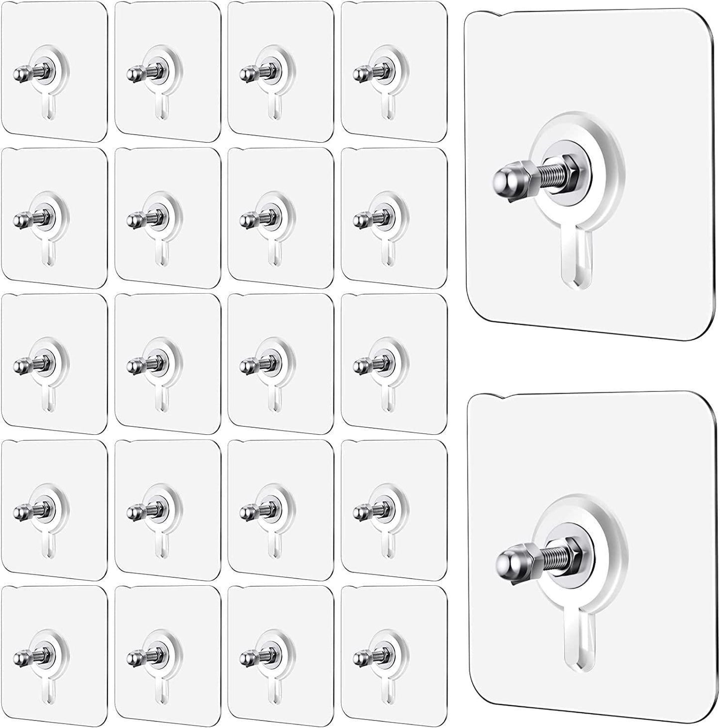 Screw-Free Adhesive Wall Hooks – Strong Waterproof Hangers for Kitchen, Bathroom & Bedroom