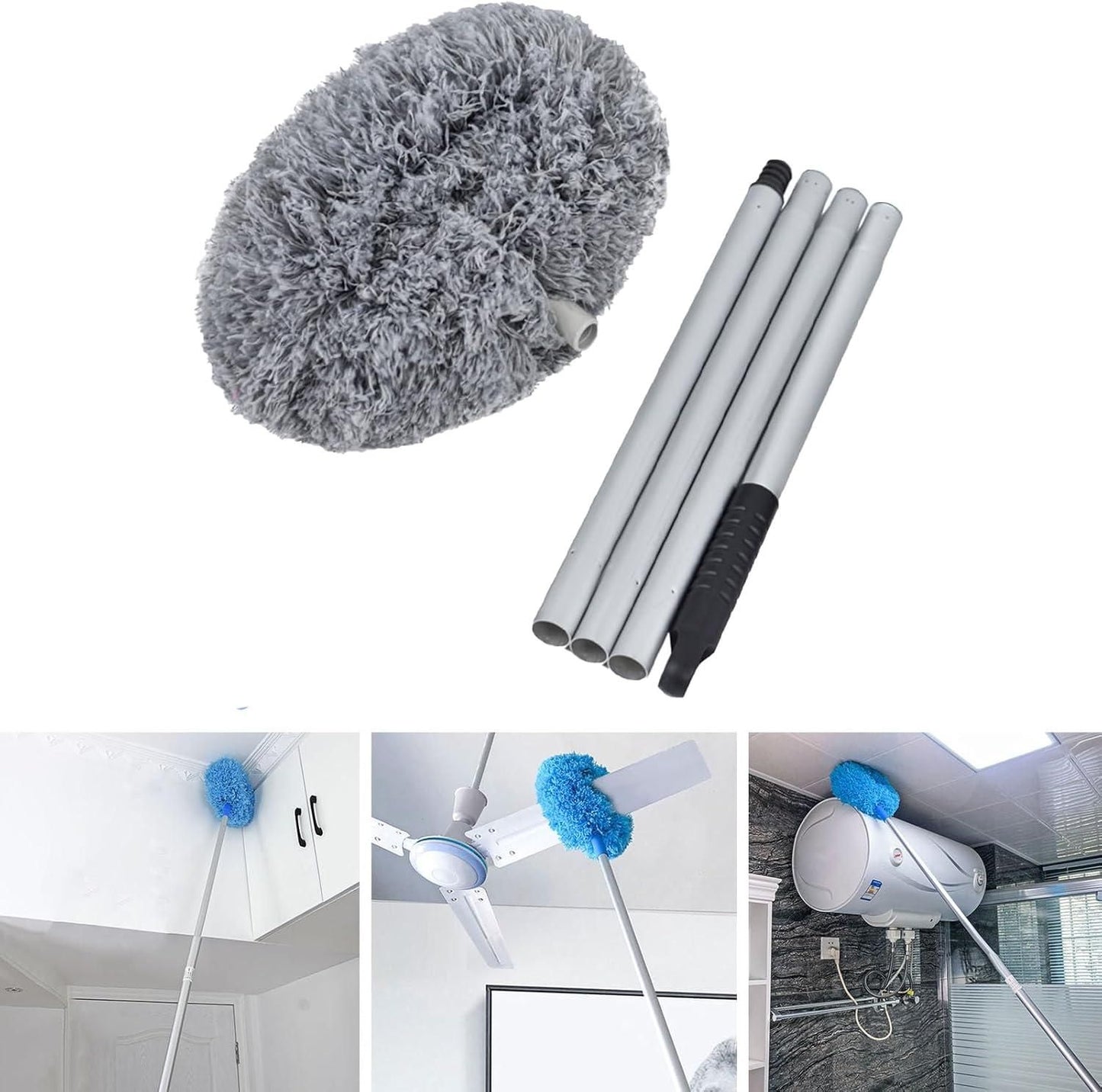 Long Handle Washable Ceiling Fan Duster – Easy & Reusable Cleaner for High Surfaces