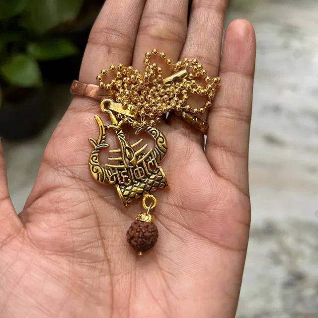 Lord Shiva Trishul & Damaru Pendant – Spiritual Protection Necklace for Men & Women