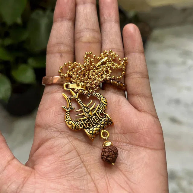 Lord Shiva Trishul & Damaru Pendant – Spiritual Protection Necklace for Men & Women